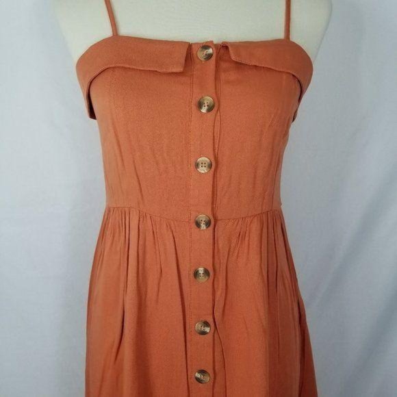 Hem & Thread Burnt Orange Button Maxi Dress - Picture 2 of 9
